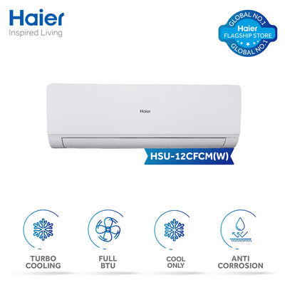 Haier Non Inverter HSU-12CFCM (Turbo Cool Series) 1 Ton-Turbo Cooling - Wide Voltage- Full BTU-White Colour AC / 10 Years Warranty/Air Conditioner/Haier Free Installation