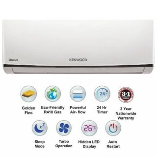 Kenwood KEN-1250s Non Inverter AC (1.0 Ton) eNOVA - Cool Only + Turbo Cool + 47 % Saving + Fast Cooling + Long Air Throw + 100% Pure Copper