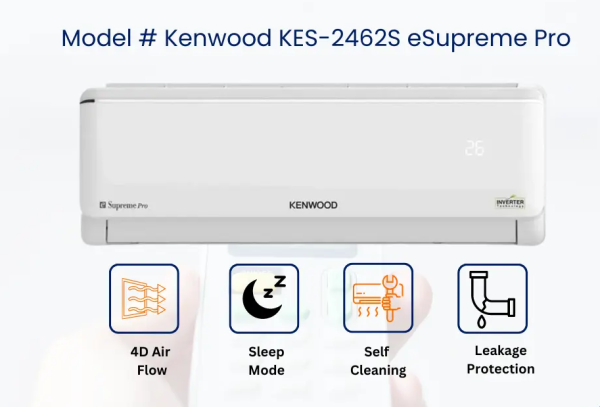Kenwood KES-2462S E Supreme Pro 2.0 Ton Split AC 60% Saving